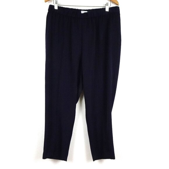 Calvin Klein Knit Pants Women's Plus Size 0X Blue Elastic Waist Work Career - Picture 1 of 9